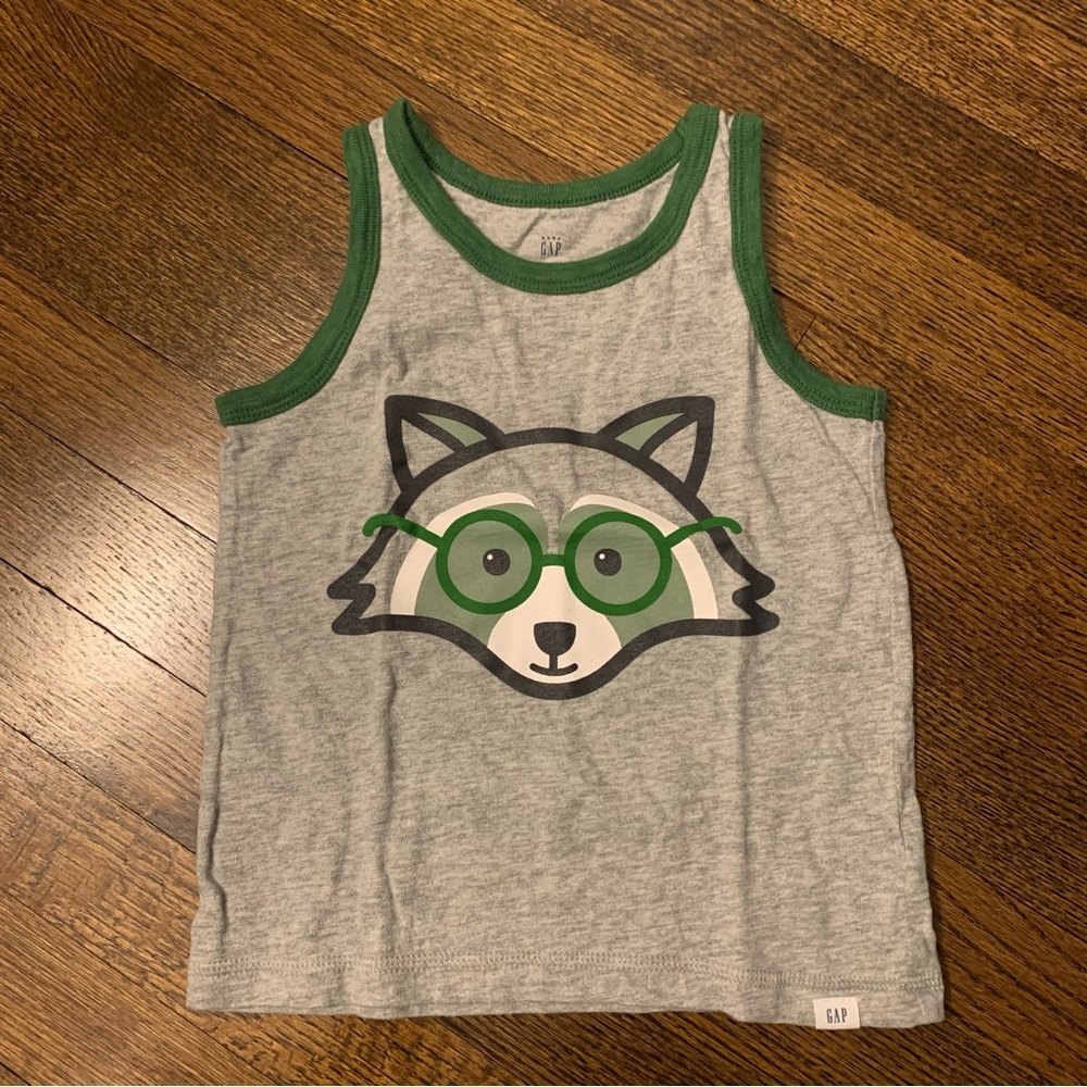 Baby Gap Raccoon Tank (Gray/Green) Size 4T